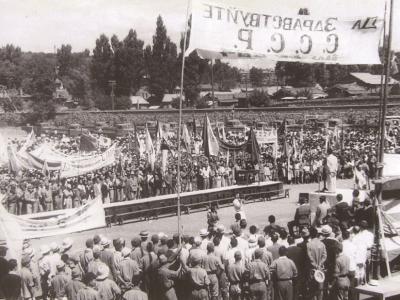 평양에서 열린 소련군 환영대회