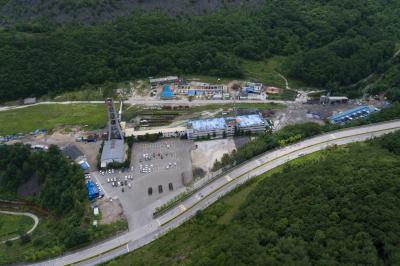 구 사북탄광촌 석탄유물전시관 서측면 항공사진
