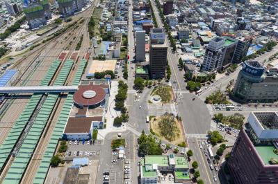 광주역과 광장 주변 항공사진
