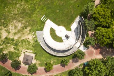 5·18기념공원 잔디공원과 5·18 민주화운동 학생기념탑 항공사진