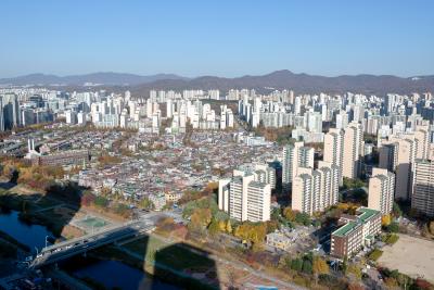 분당신도시 아파트단지와 구 주택지구
