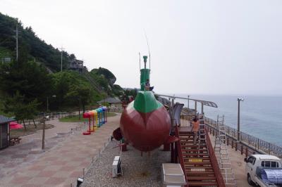 북한잠수함 전면부 항공사진