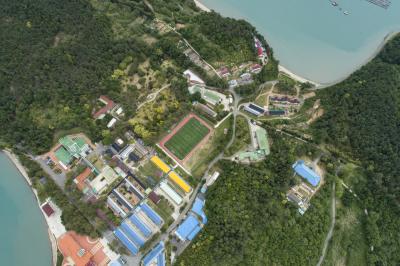 국립소록도병원과 중앙리 항공사진