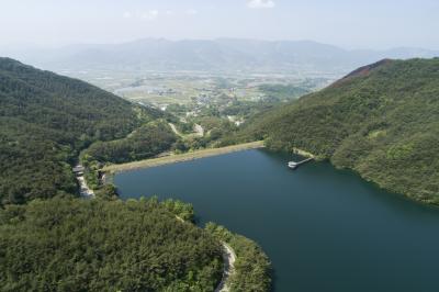 지리산 천은저수지 항공사진