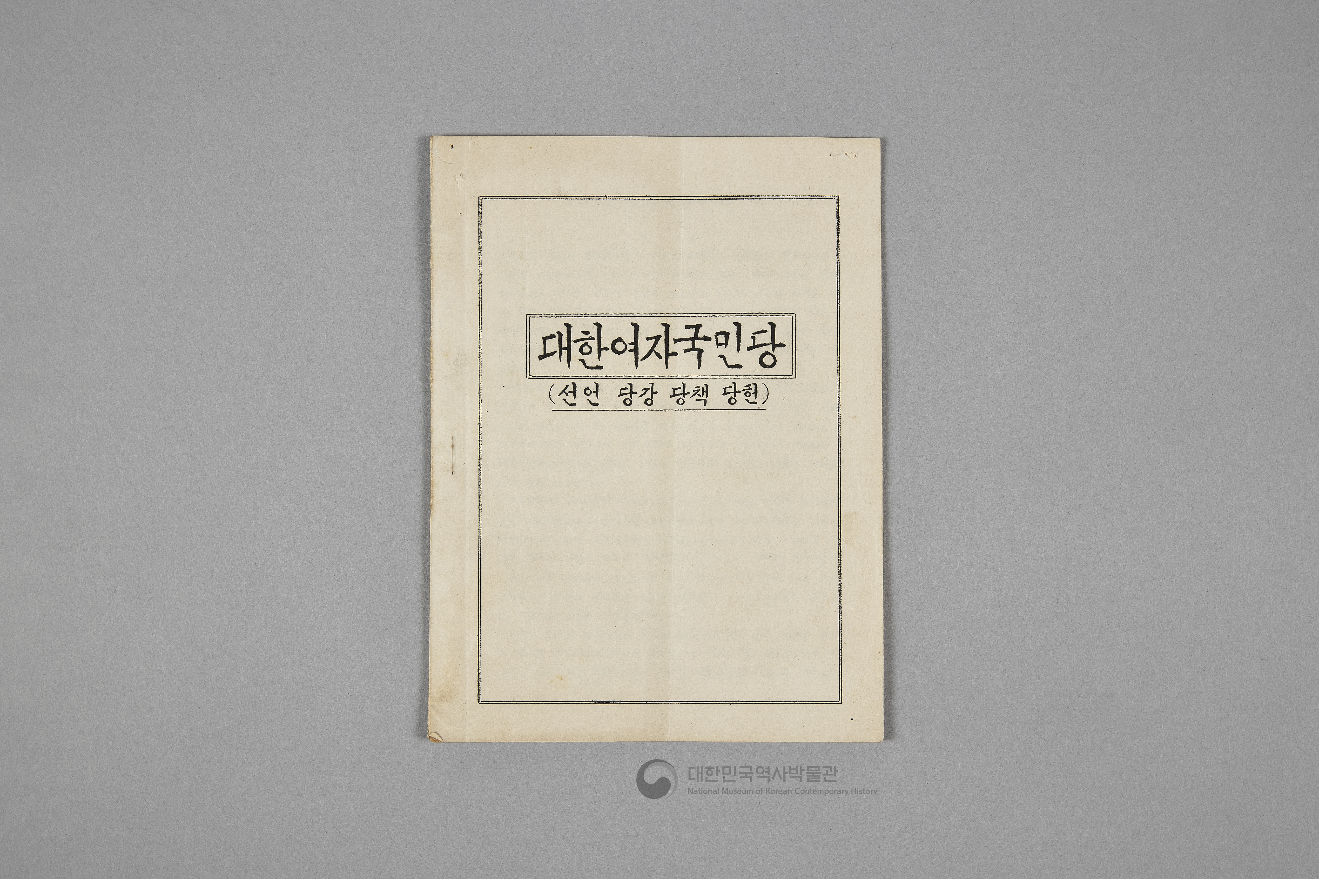 대한여자국민당 선언, 당강, 당책, 당헌