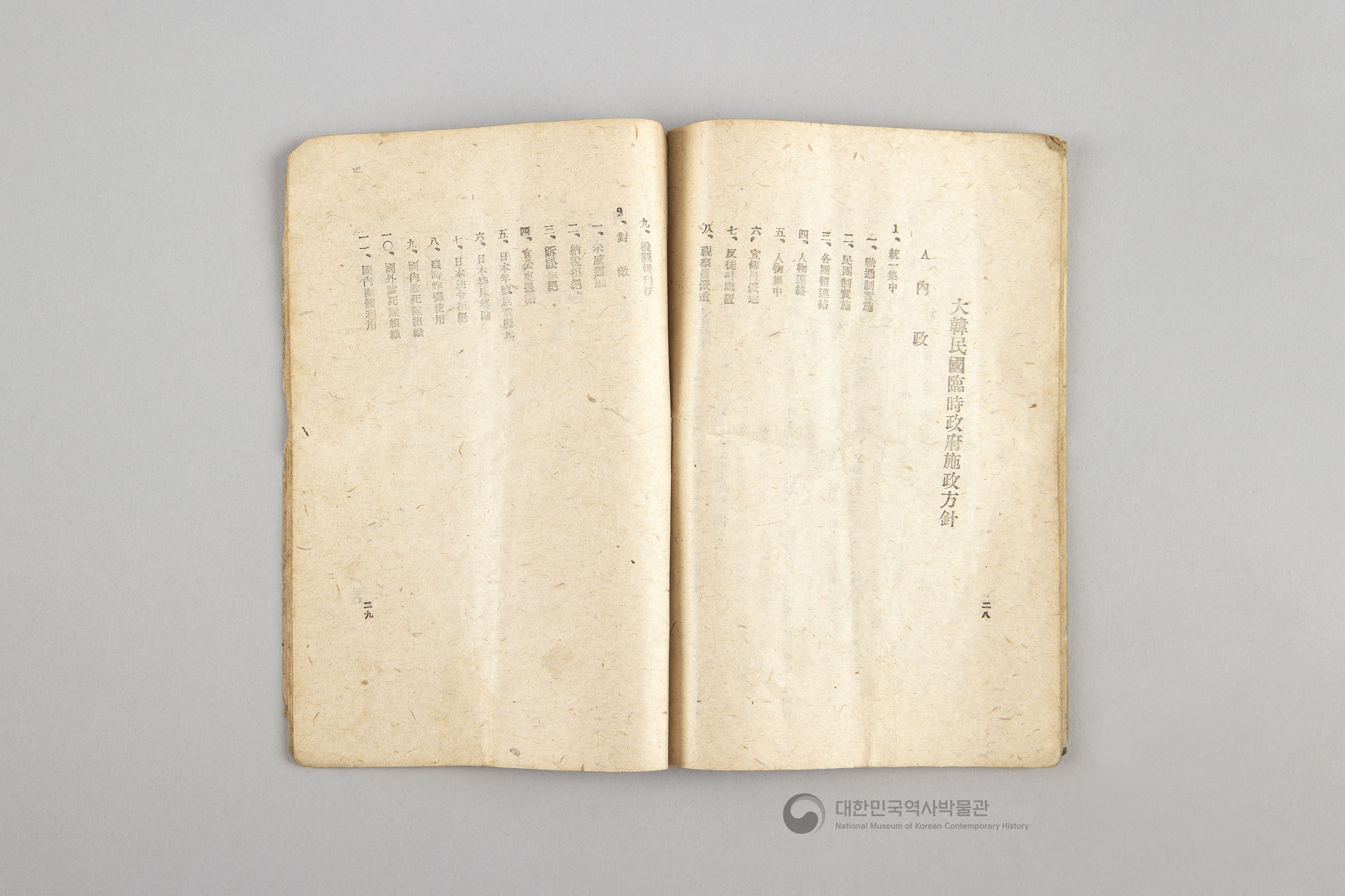 대한민국 임시 정부의 내용