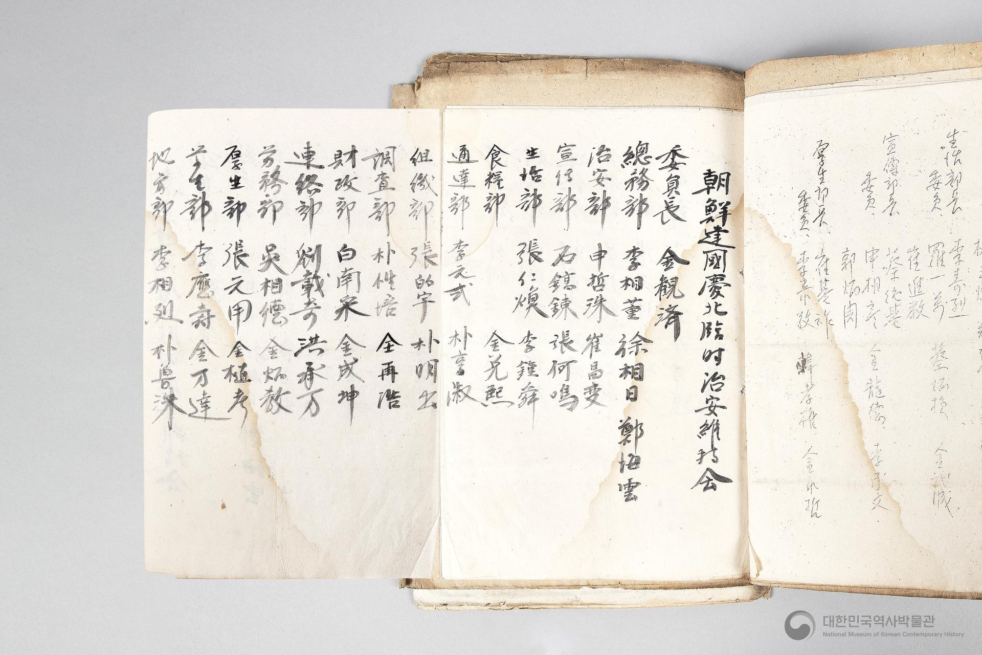 조선건국준비위원회 경상북도지부 달성북부지구 공산분회 선전부 관계철