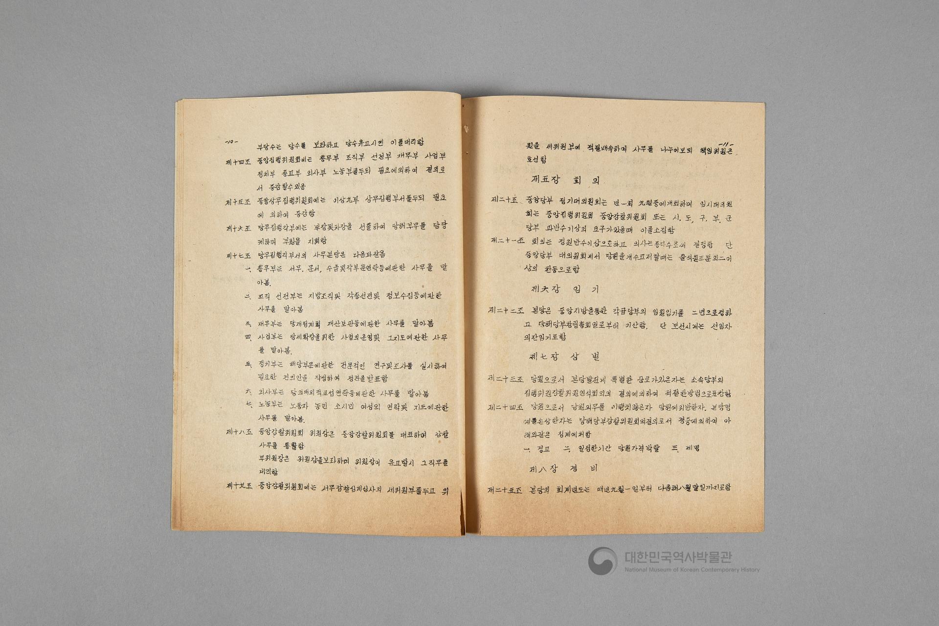 대한여자국민당 선언, 당강, 당책, 당헌