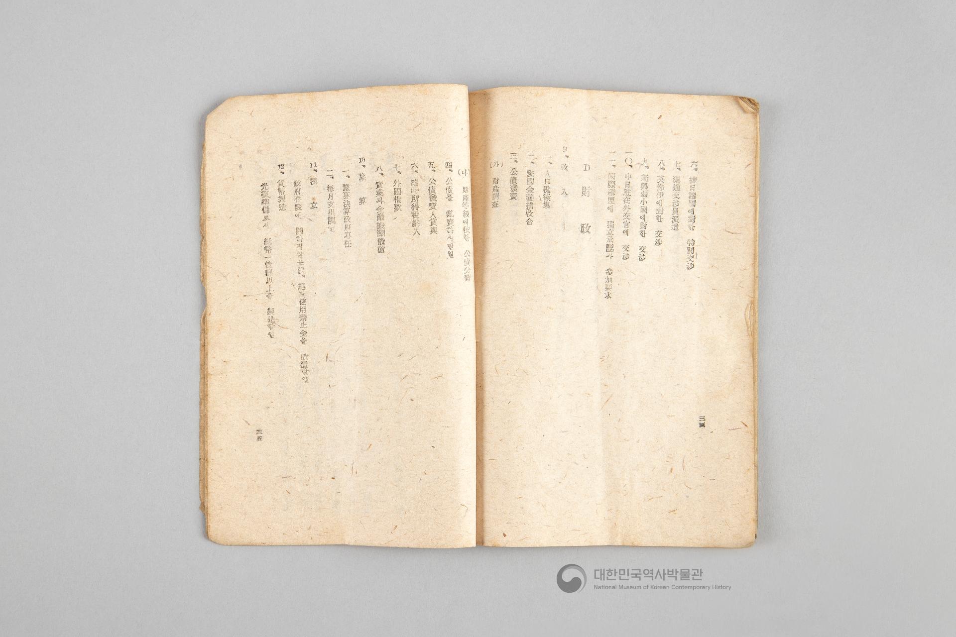 대한민국 임시 정부의 내용