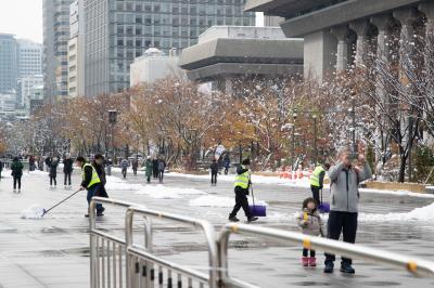 광화문광장 설경