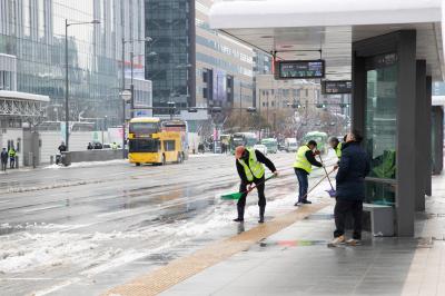 광화문광장 설경