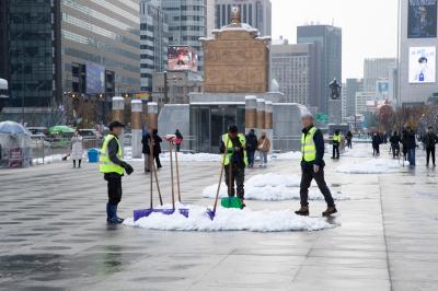 광화문광장 설경